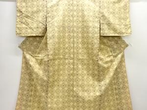 アンティーク　丸模様織り出し本塩沢着物